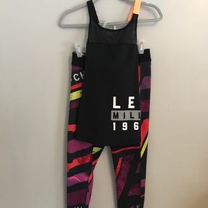 Reebok Outfit Leggings & Top Running Race Jog XS